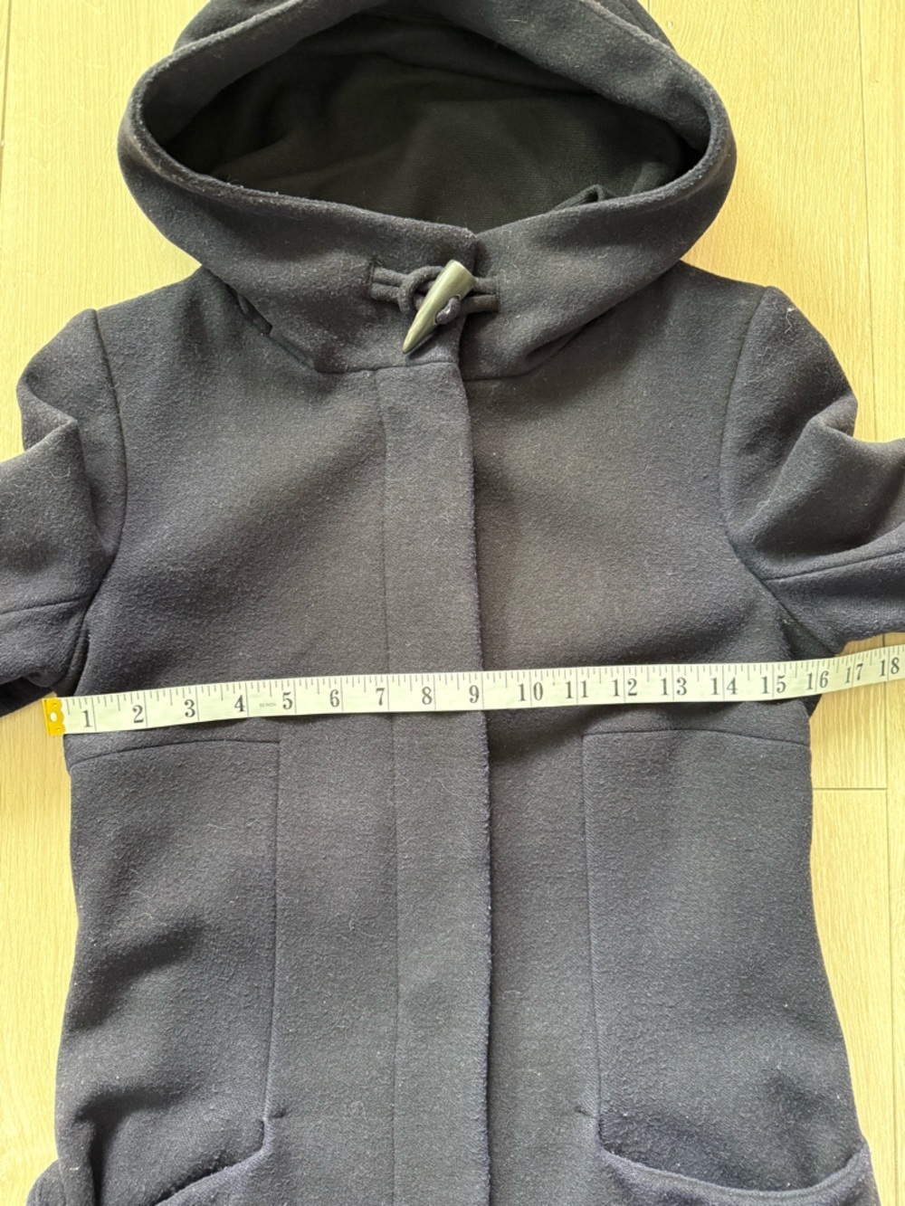 Aritzia Babaton Pearce Italian Wool Cashmere Hooded Duffle Peacoat XS Navy - Picture 12 of 13